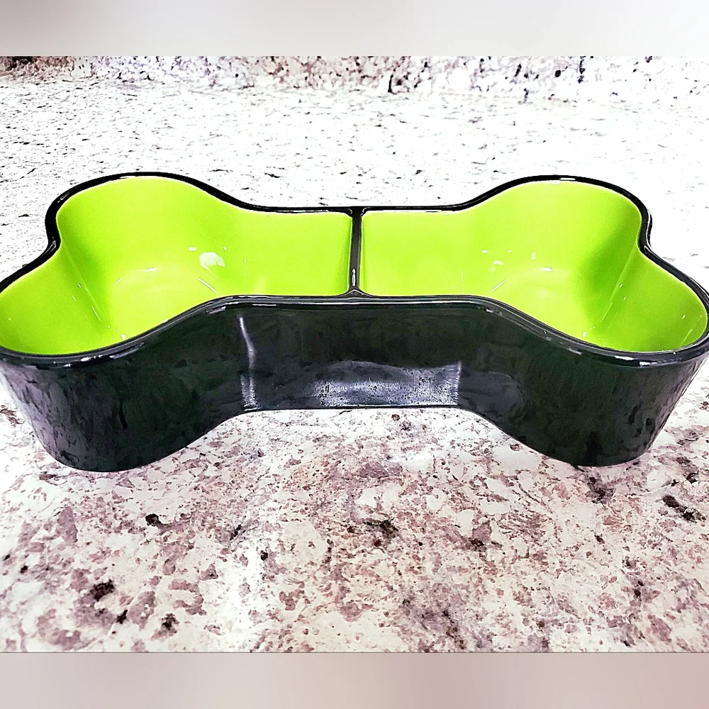 Rae Dunn Ceramic Halloween Bone Shape Pet Bowl New